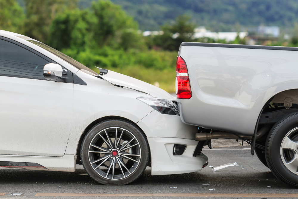 Vehicle accident pick-up truck rear-ended